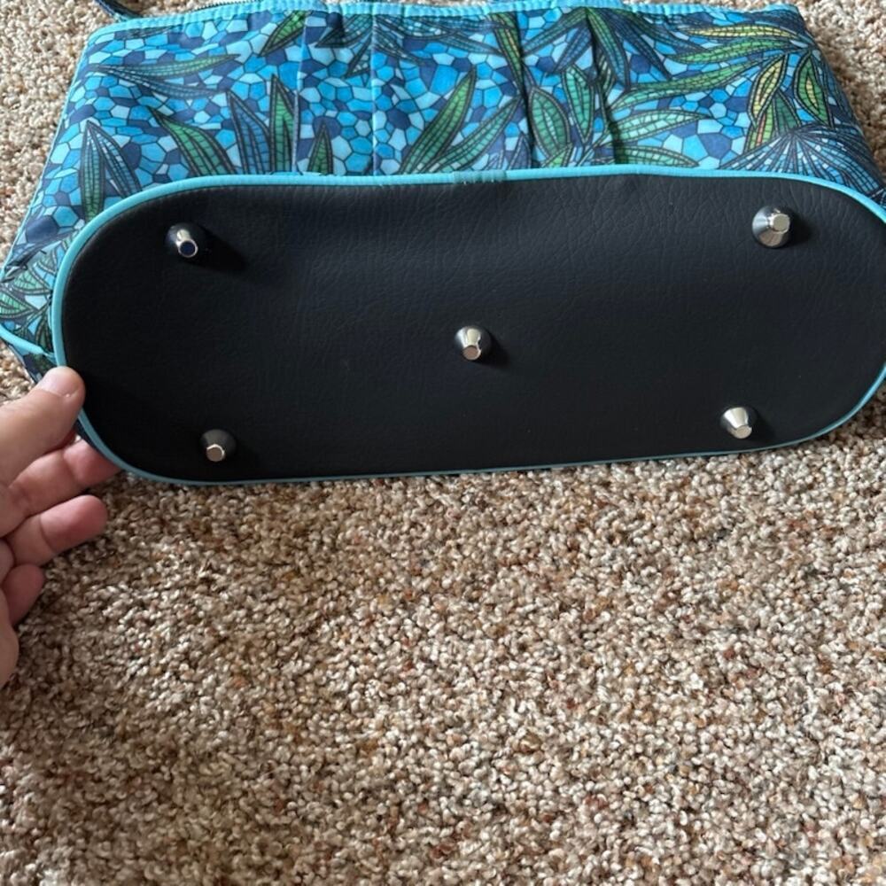 Beach by CLC Water Resistant Handbag NWT Blue Green Palm Psalm 16:11 - Picture 5 of 11